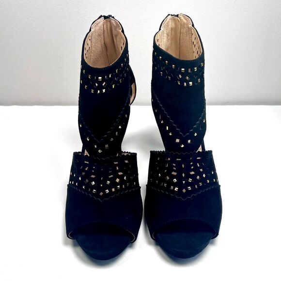 Jennifer Lopez Sweet Gum Black Open Peep-toed Stilletto High Heel Shoes Size 10 - Picture 5 of 10